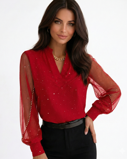 Mel -  Blusa elegante con brillo